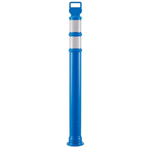 Global Industrial Portable Delineator Post w/ 3 Reflective Bands, 45H, Blue 670604 - main
